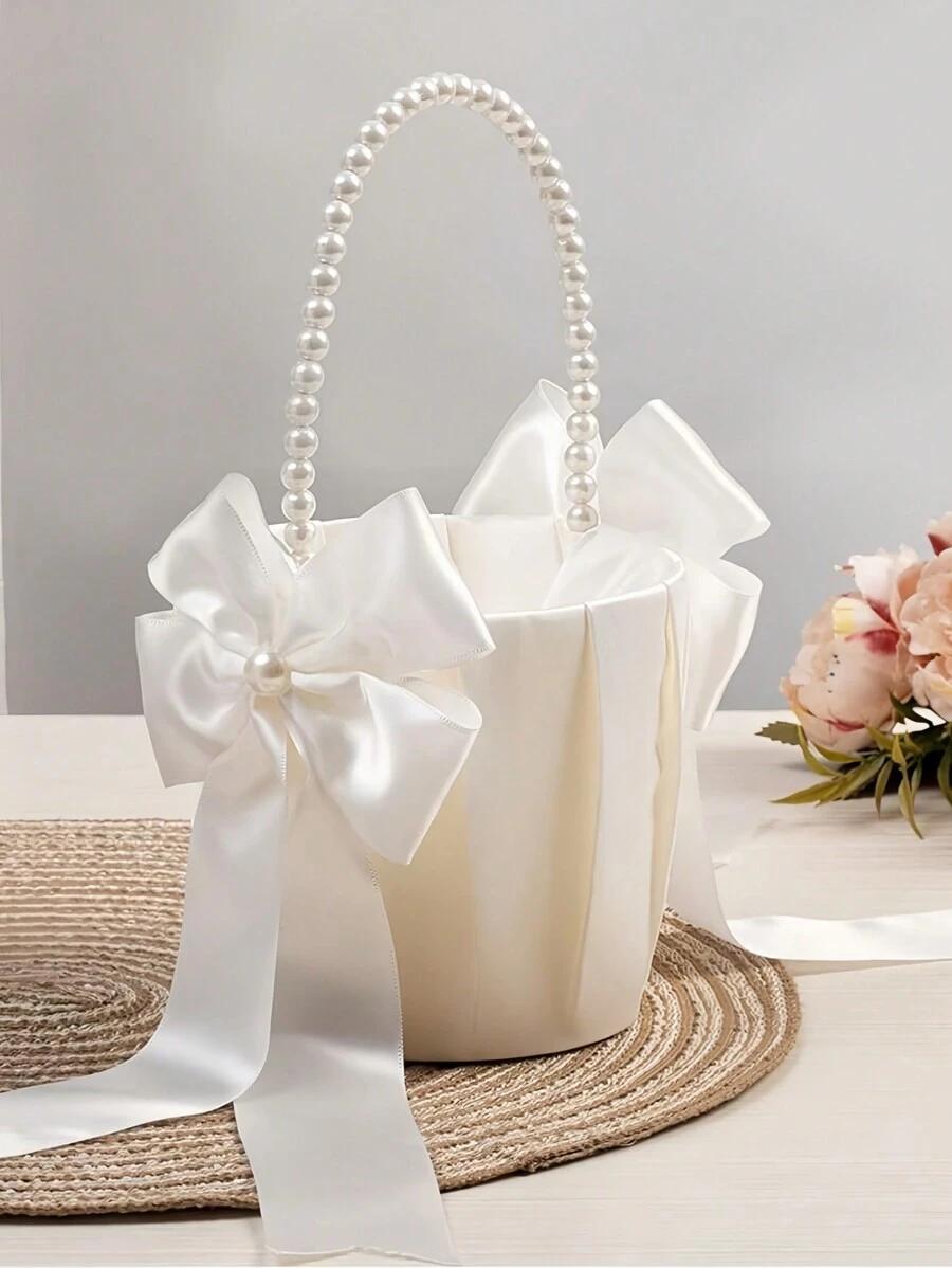 SHEIN BIAŁY KOSZYK ZDOBIENIE S07__12X22CM