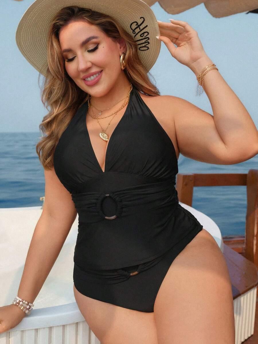 SWIM LUSHOIRE CZARNY DWUCZĘŚCIOWY STRÓJ KĄPIELOWY TANKINI S09__48