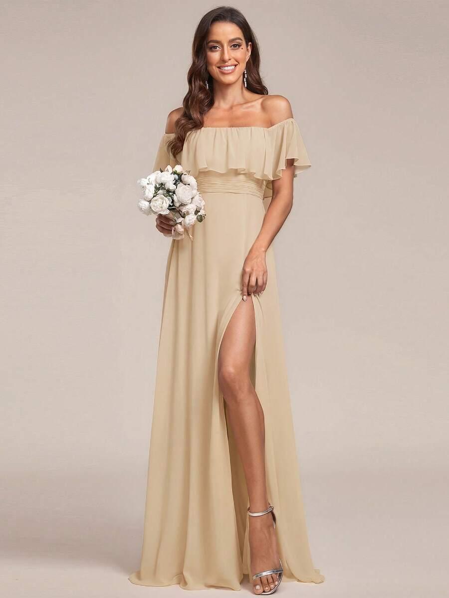 EVERPRETTY BEŻOWA MAXI SUKIENKA S06__S