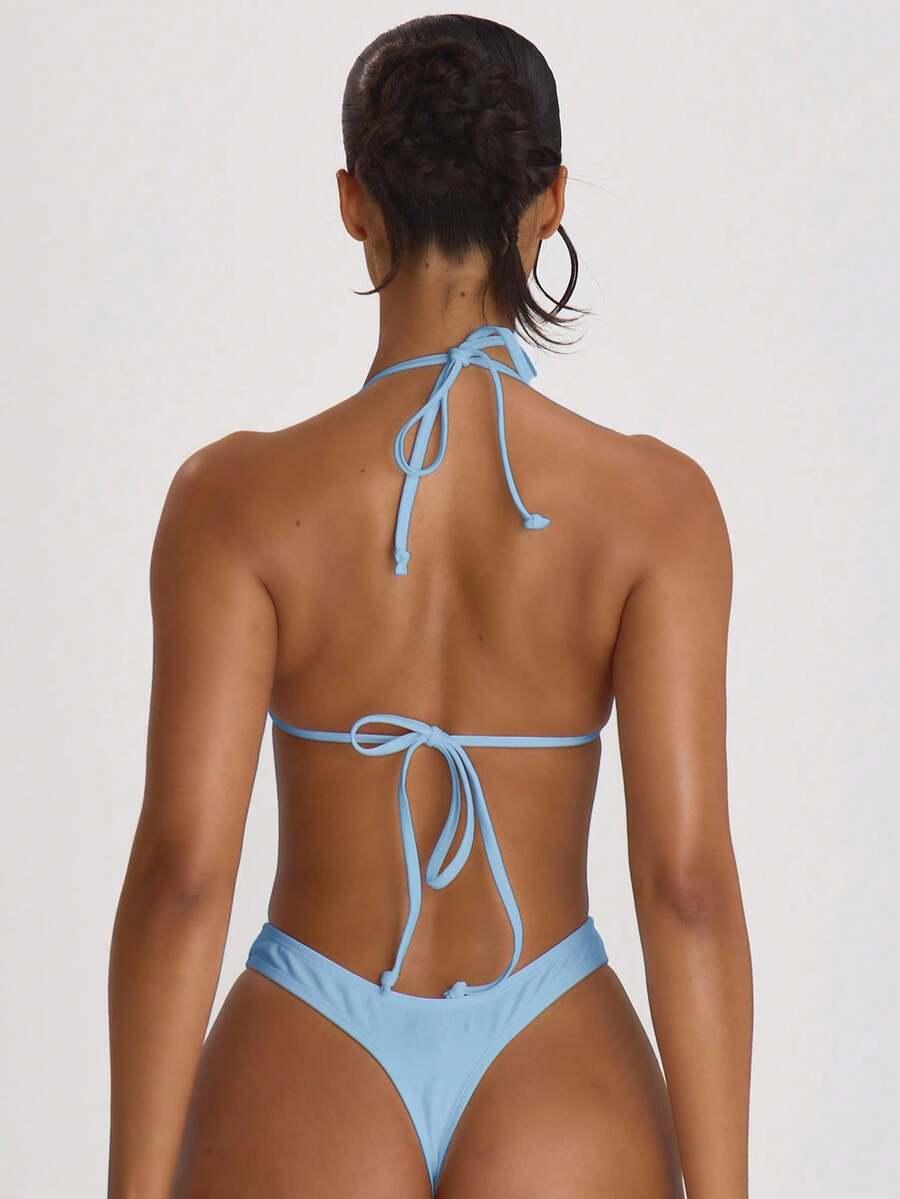 MUSERA NIEBIESKA TRÓJKĄTNA GÓRA OD BIKINI WIĄZANIE PK01__S