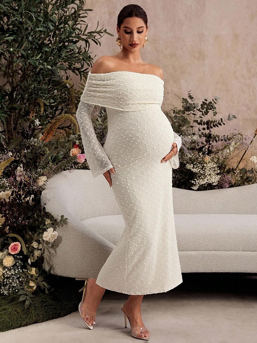 SHEIN KREMOWA MAXI SUKIENKA S06__L