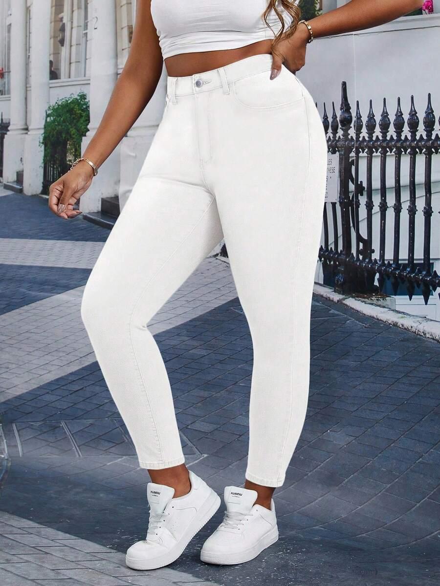 SHEIN BIAŁE SPODNIE JEANS S06__50