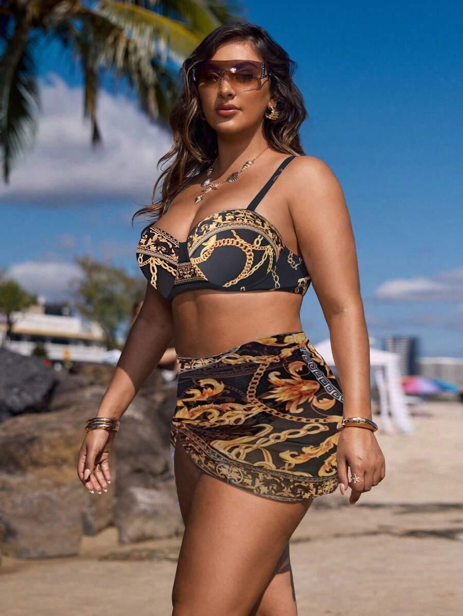 SHEIN DWUCZĘŚCIOWY STRÓJ KĄPIELOWY PAREO S09__48
