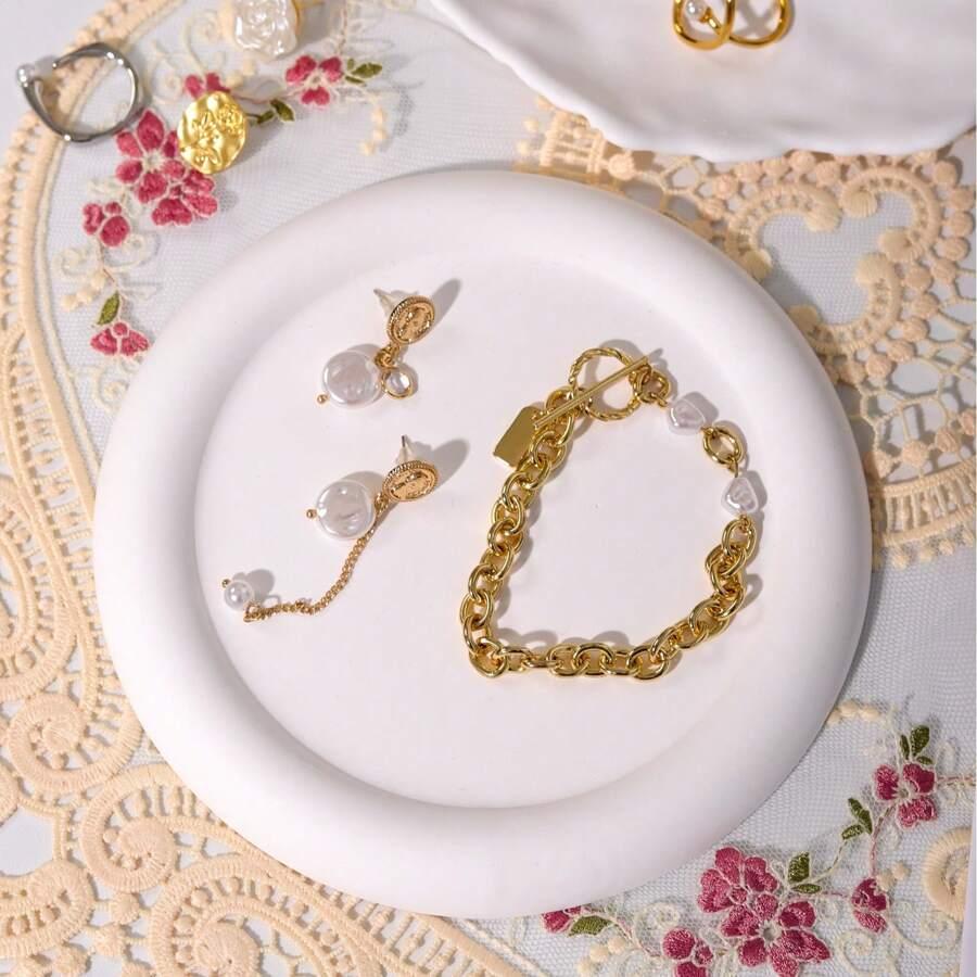 SHEIN BIAŁA OKRĄGŁA TACA S07__14CM