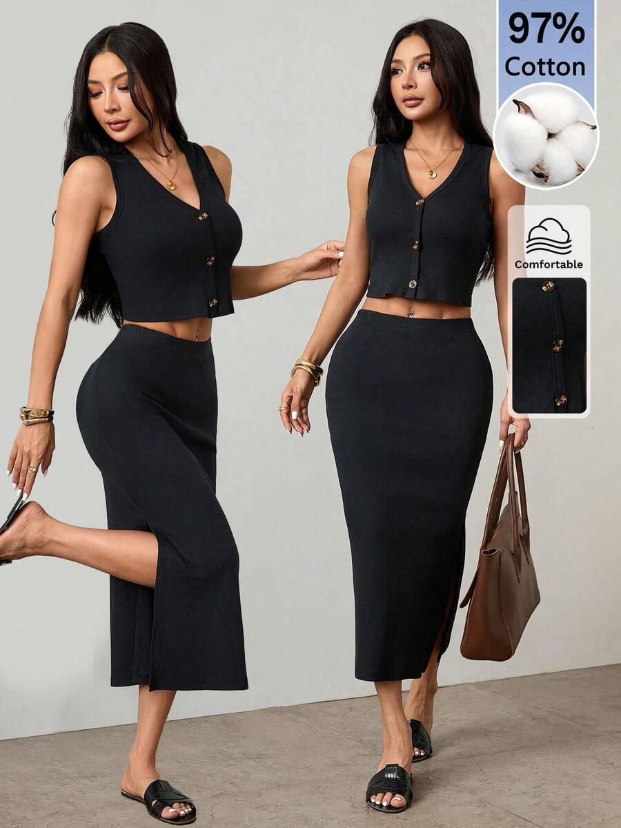 SHEIN TOP SPÓDNICA KOMPLET S06__M