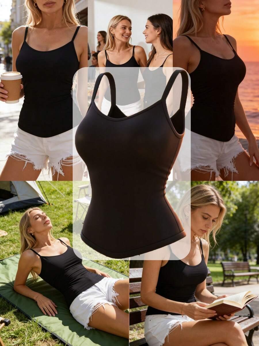 SHEIN CZARNY TOP SPORTOWY S06__M