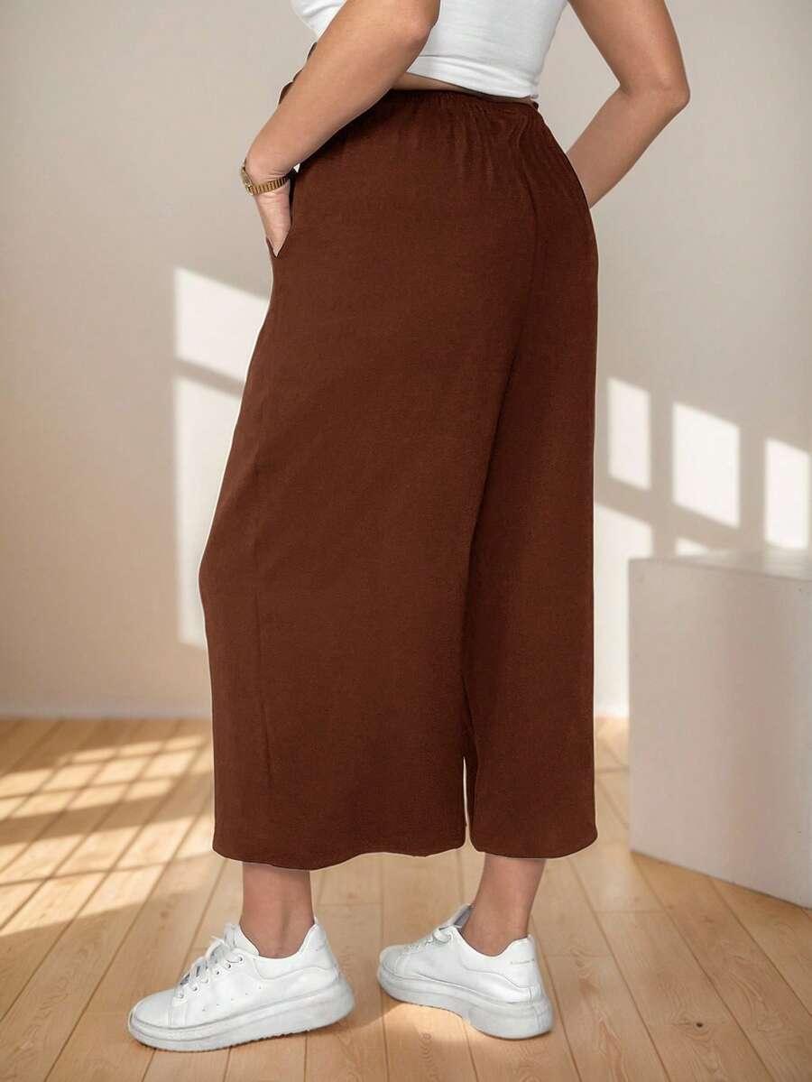 SHEIN BRĄZOWE SPODNIE CASUAL S06__46