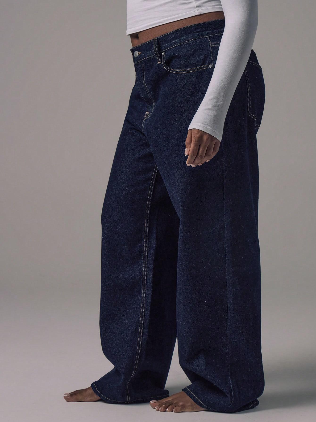 SHEIN GRANATOWE SPODNIE JEANS S06__52