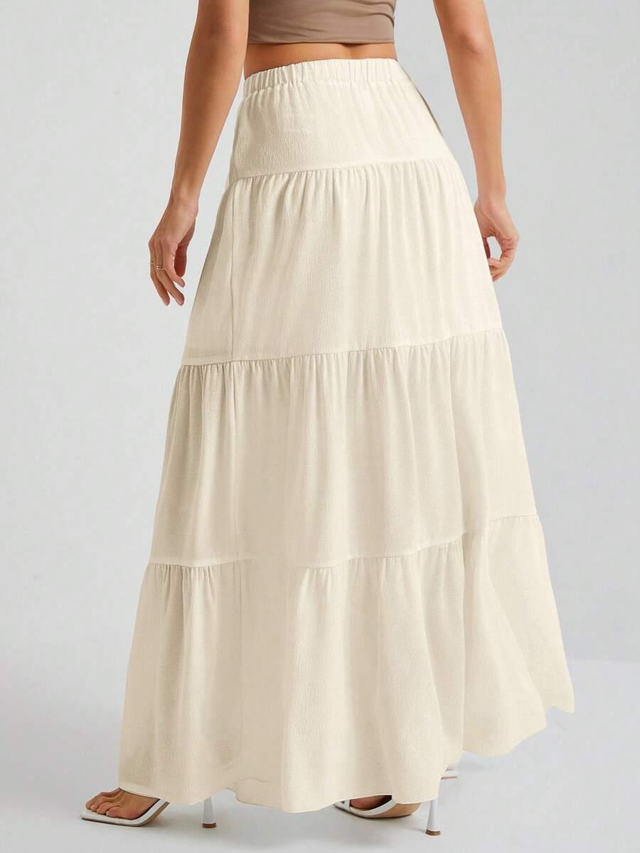 SHEIN BEŻOWA MAXI SPÓDNICA S06__M