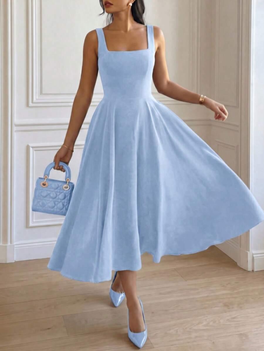 SHEIN ROZKLOSZOWANA MIDI SUKIENKA PK01__L