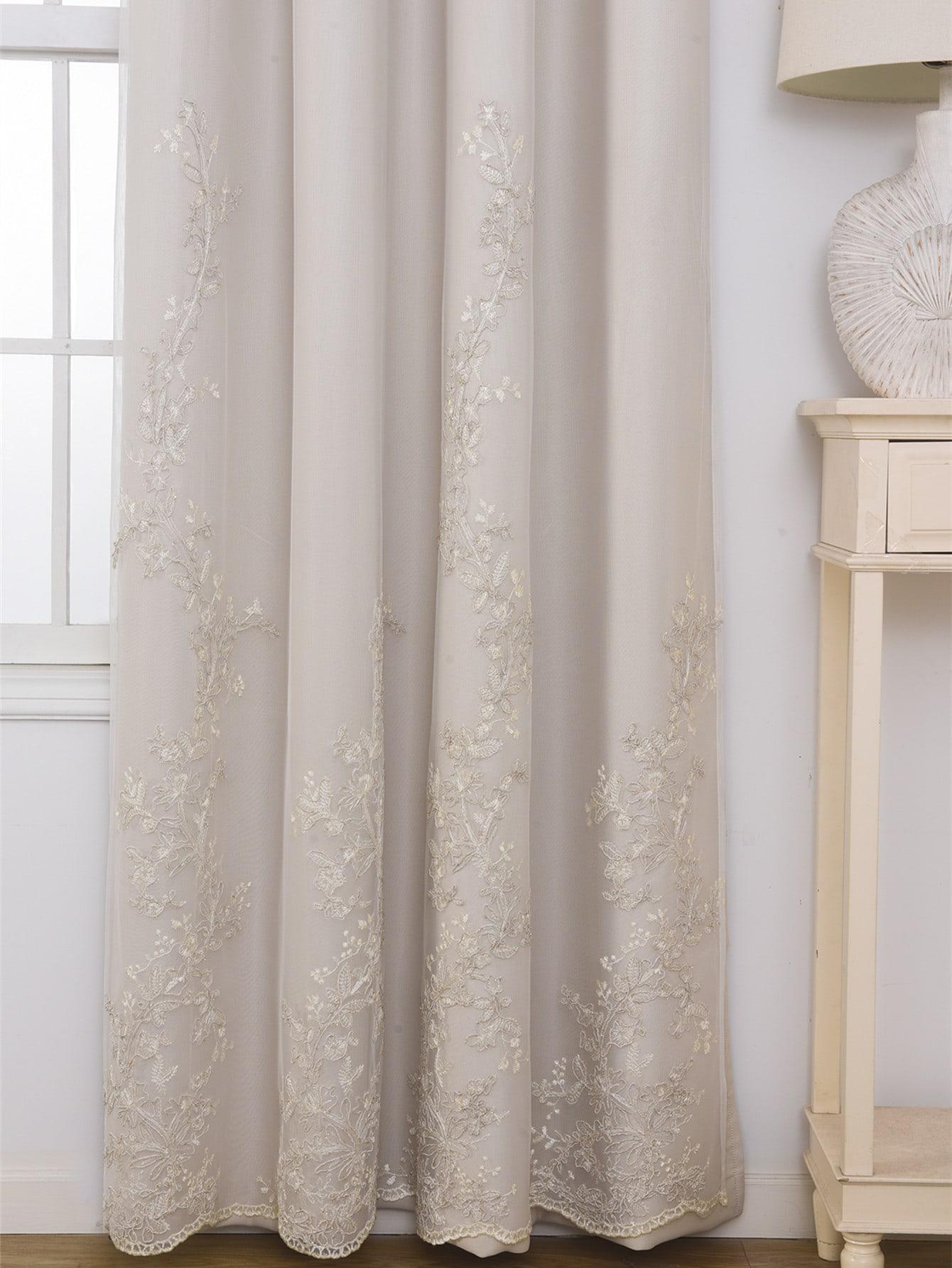 SHEIN BEŻOWA ZASŁONA ZDOBIENIE 1-PACK S07__140X225CM