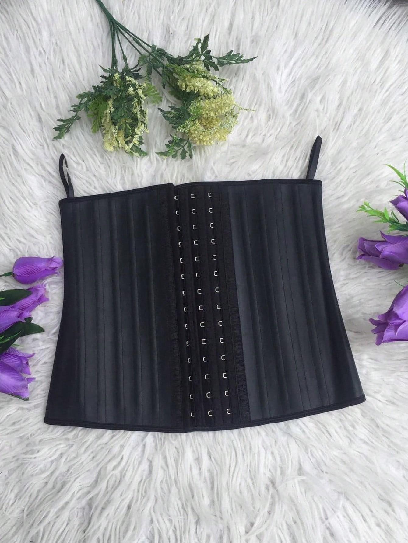 SHEIN CZARNY GORSET IMITACJA SKÓRY S07__XS