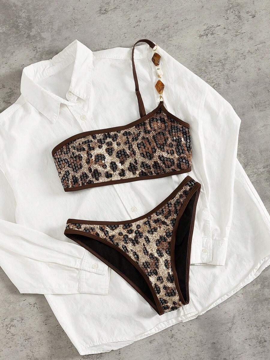SHEIN DWUCZĘŚCIOWY STRÓJ KĄPIELOWY ANIMAL PRINT S09__XL