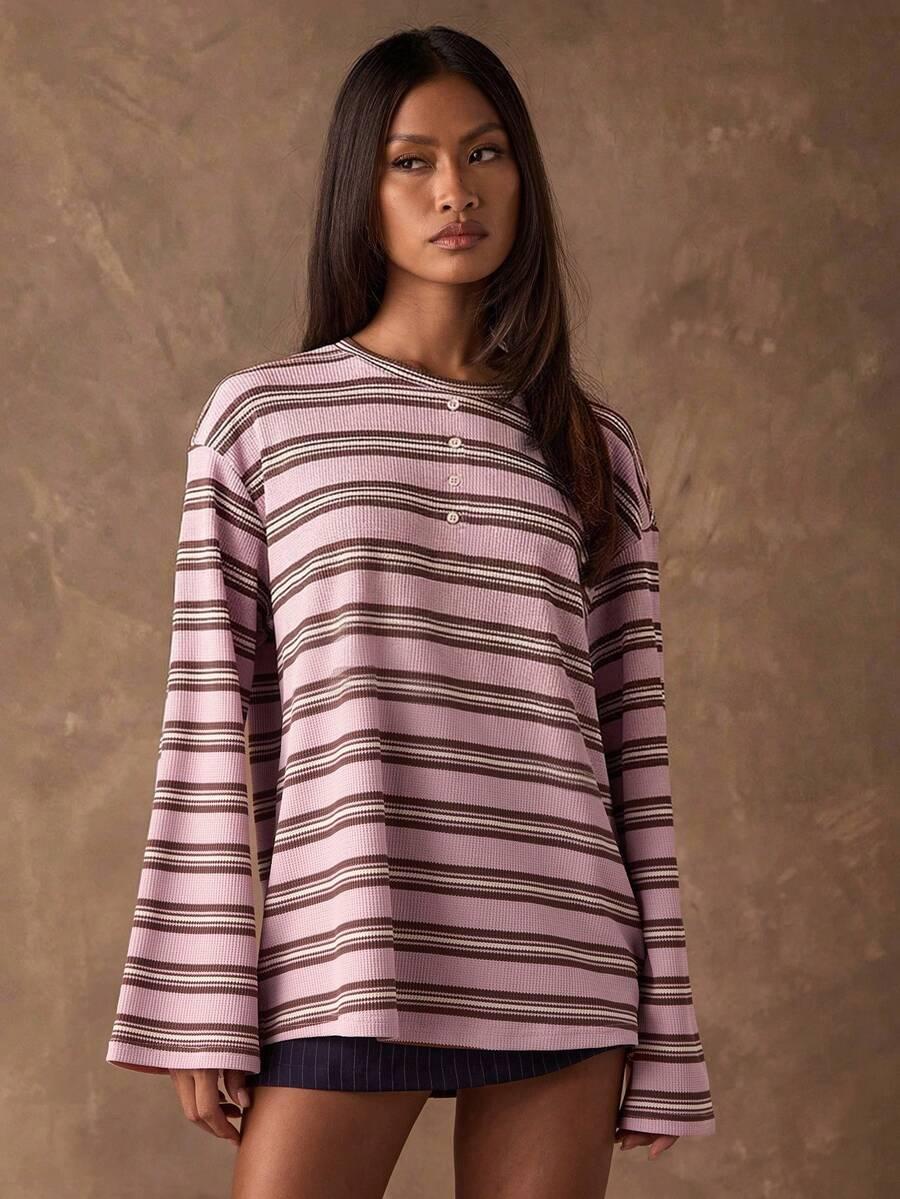SHEIN BLUZKA DŁUGI RĘKAW PASKI S06__S