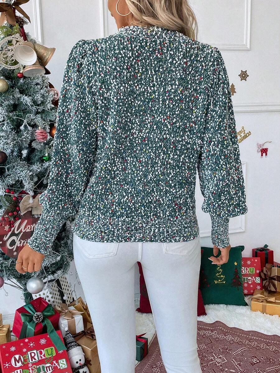 SHEIN ZIELONY SWETER STÓJKA BDD__S