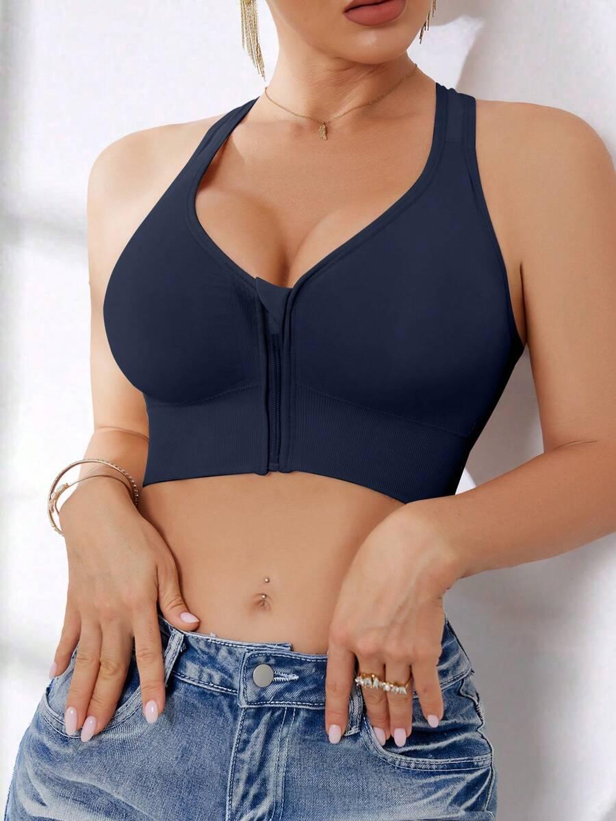 SHEIN GRANATOWY BIUSTONOSZ SPORTOWY S06__L