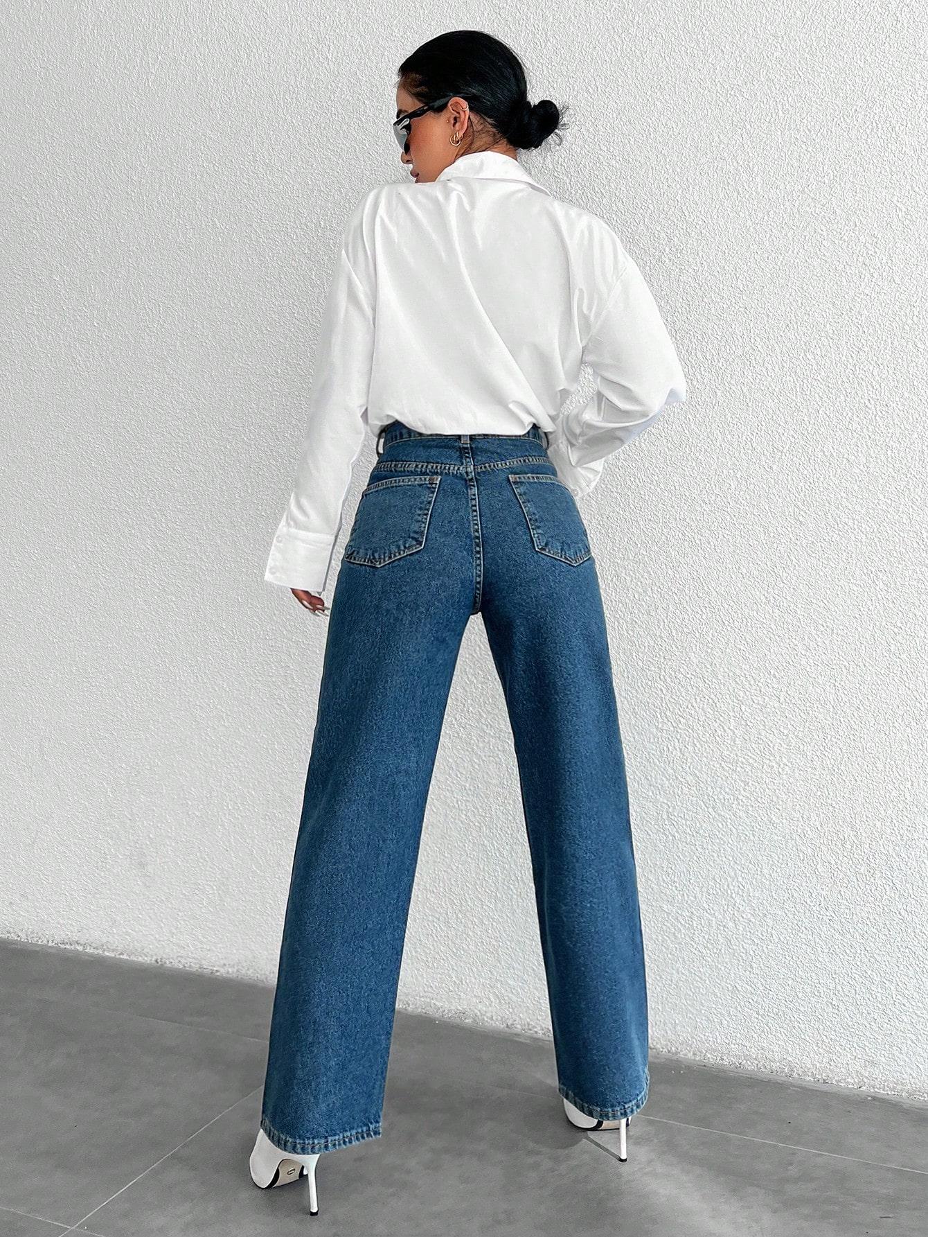 SHEIN NIEBIESKIE SPODNIE JEANS S06__XXS
