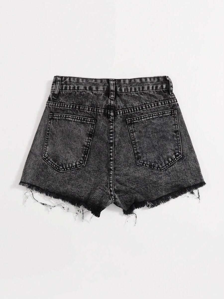 SHEIN CZARNE SPODENKI JEANS S06__M