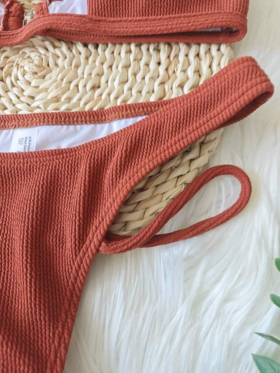 SHEIN DWUCZĘŚCIOWY STRÓJ KĄPIELOWY TEKSTURA S09__M