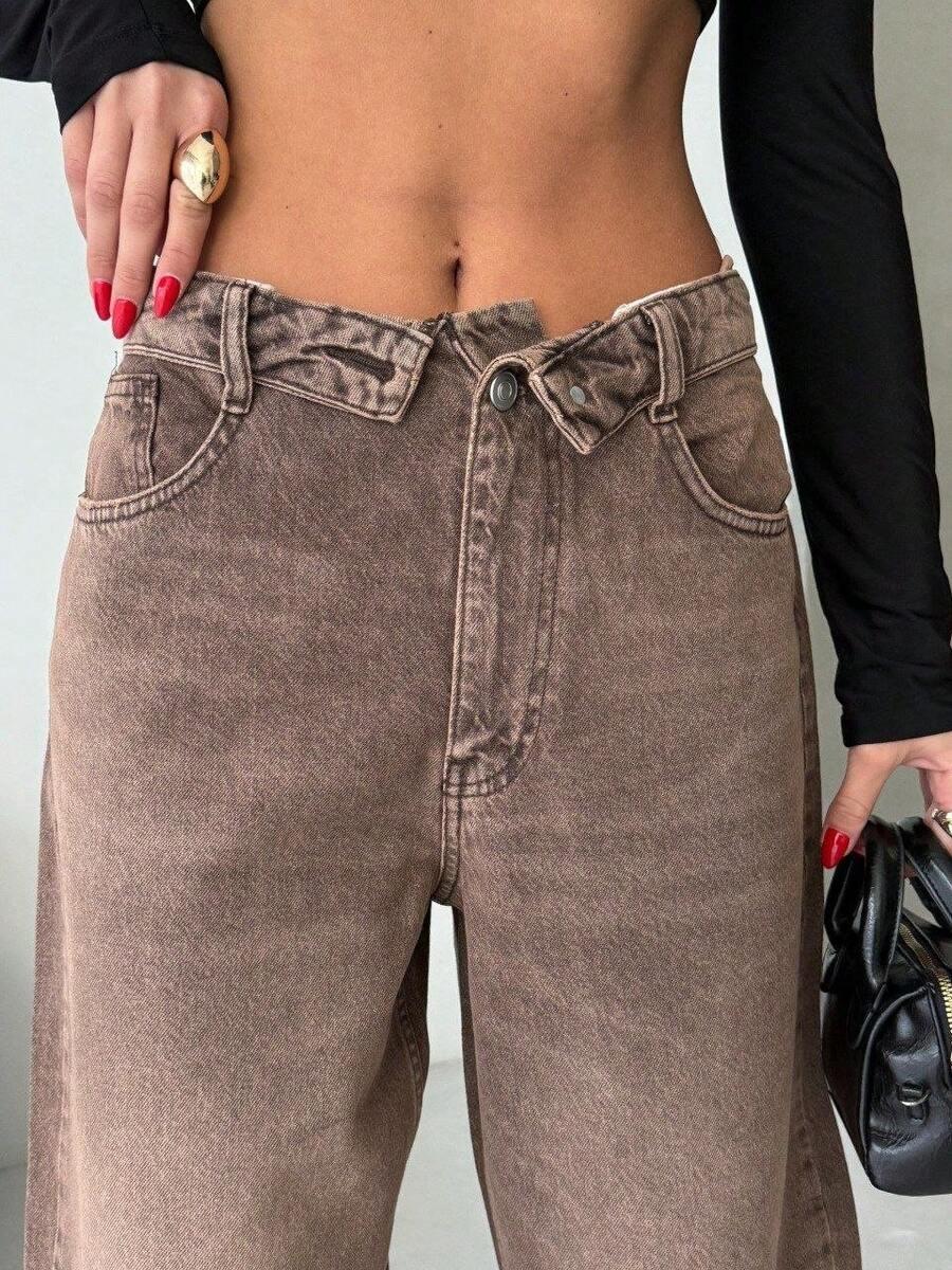 SHEIN PROSTE SPODNIE JEANS ZAMEK S06__M