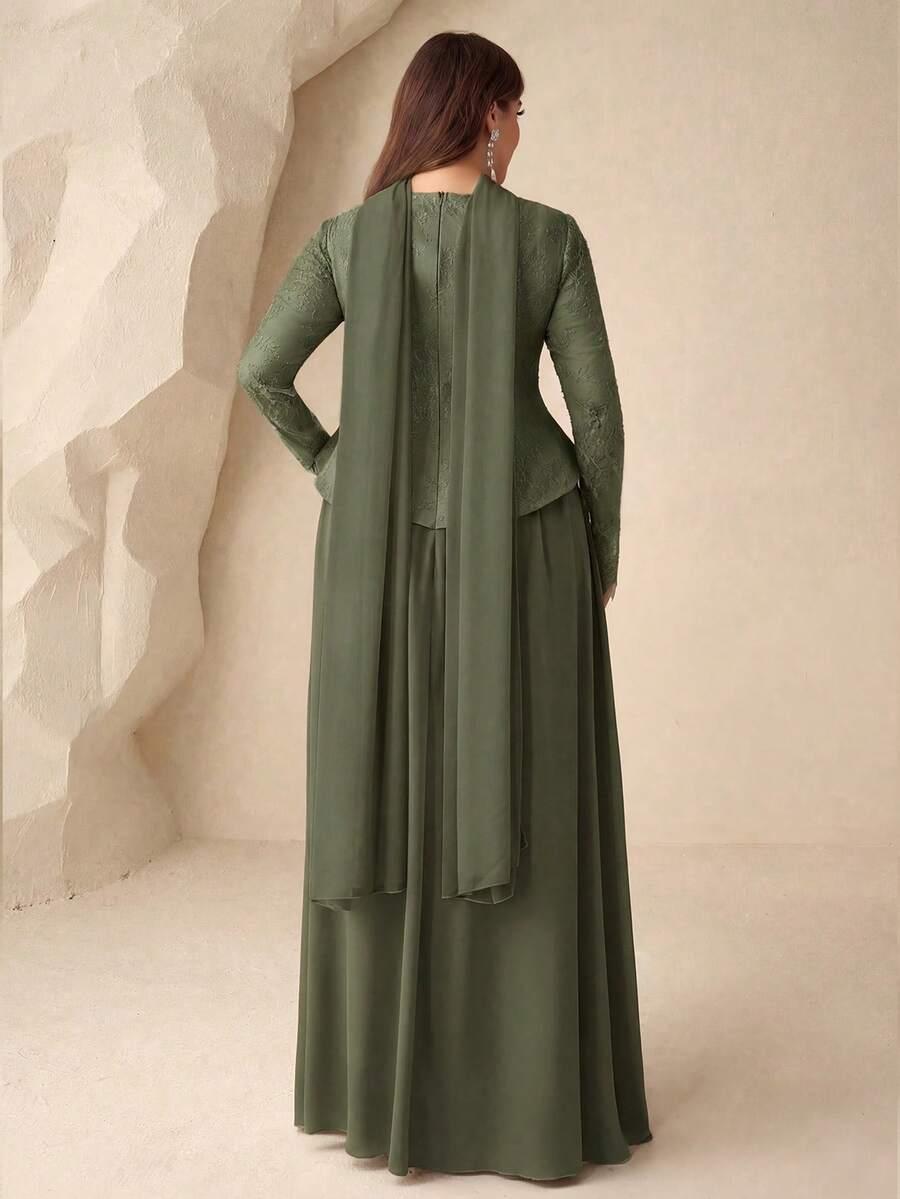COUTIVA ZIELONA MAXI SUKIENKA GORSET SZAL S06__46