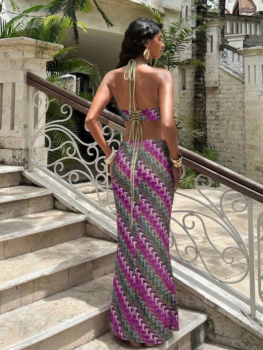 SHEIN MAXI SUKIENKA WYCIĘCIA S09__S