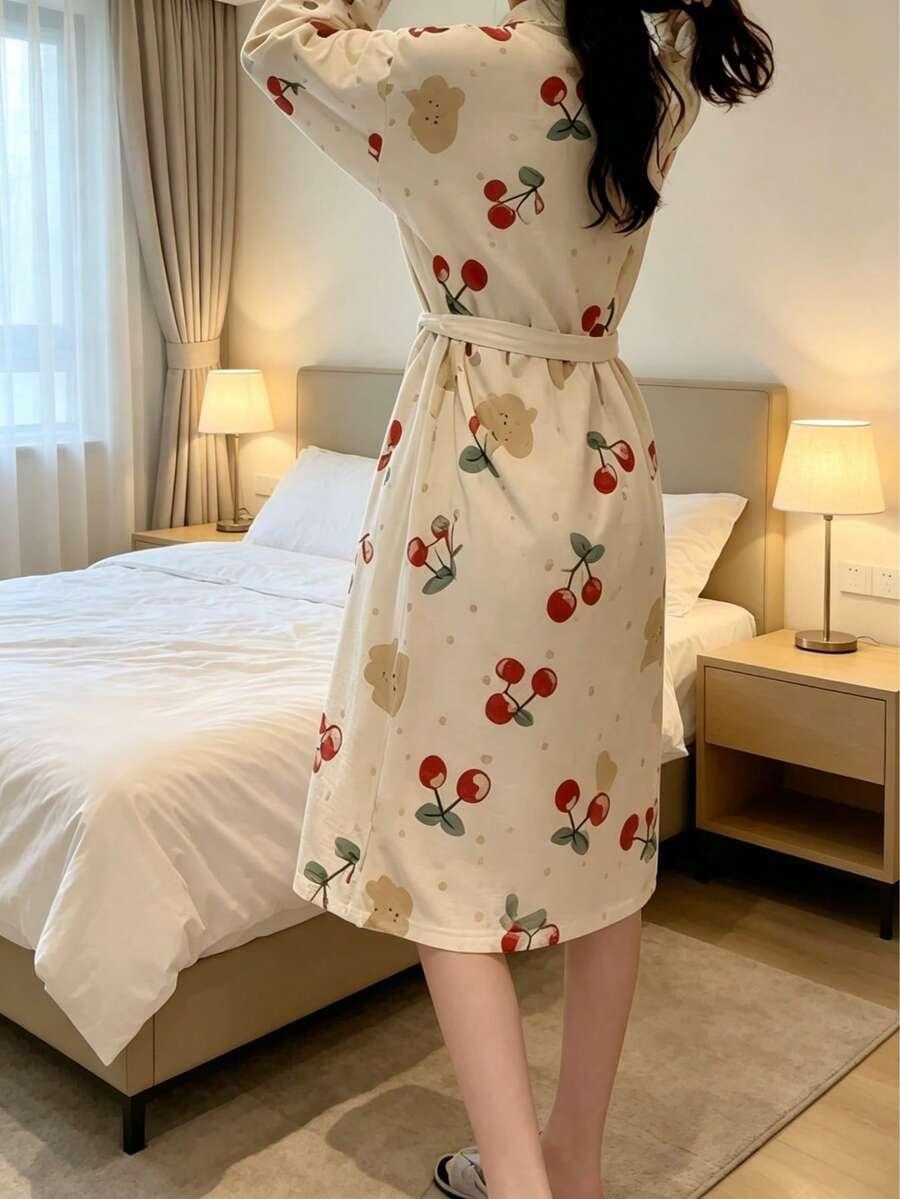 SHEIN SZLAFROK WZÓR OWOCE S06__XL