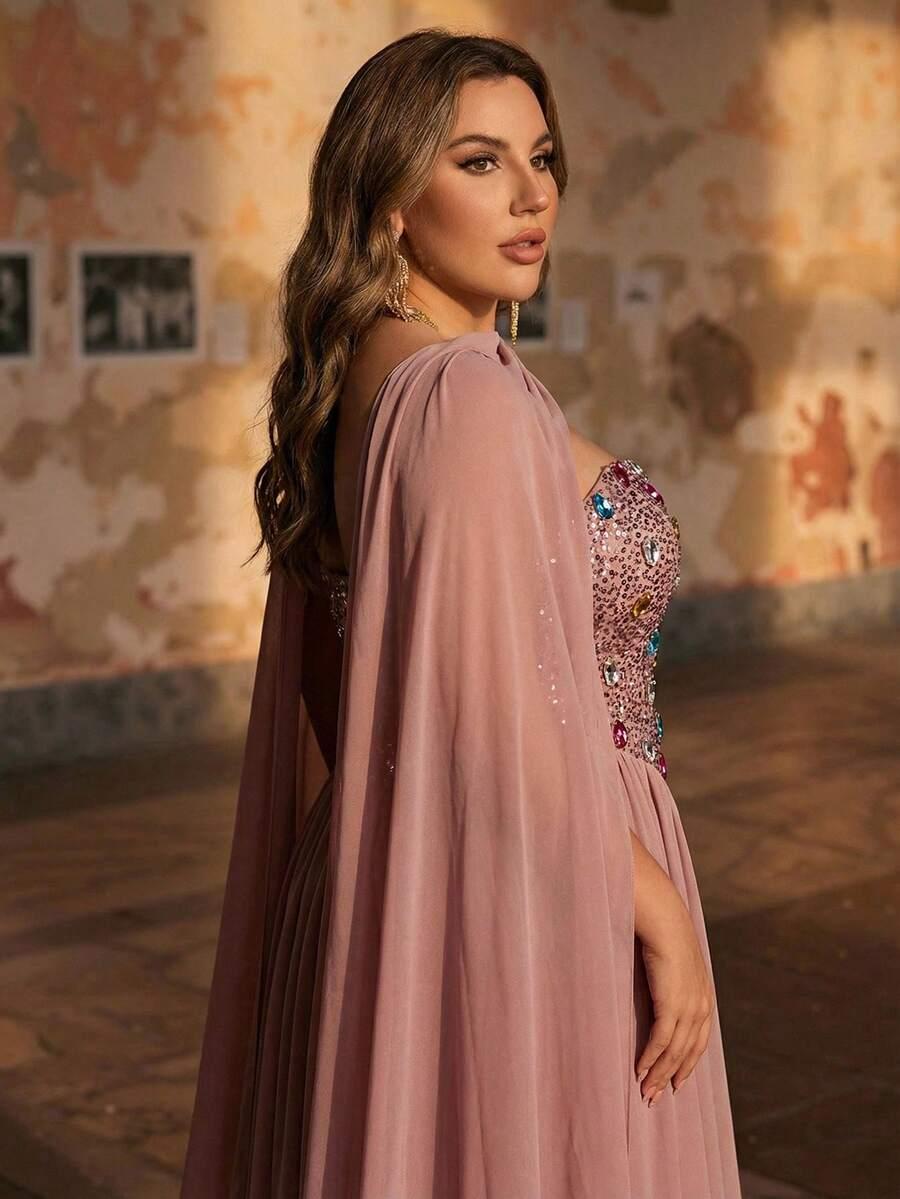 AUREIA RÓŻOWA MAXI SUKIENKA ZDOBIENIA S06__50