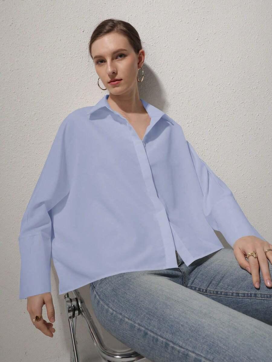 SHEIN NIEBIESKA KOSZULA CASUAL S06__XS