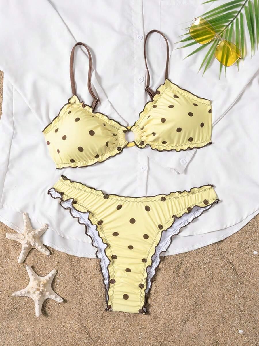 SHEIN DWUCZĘŚCIOWY STRÓJ KĄPIELOWY GROSZKI S09__L