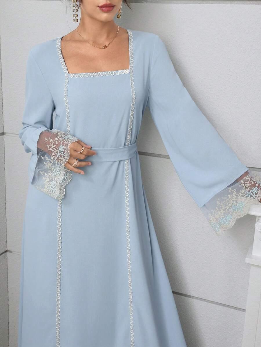 SHEIN NIEBIESKA MAXI SUKIENKA S06__L