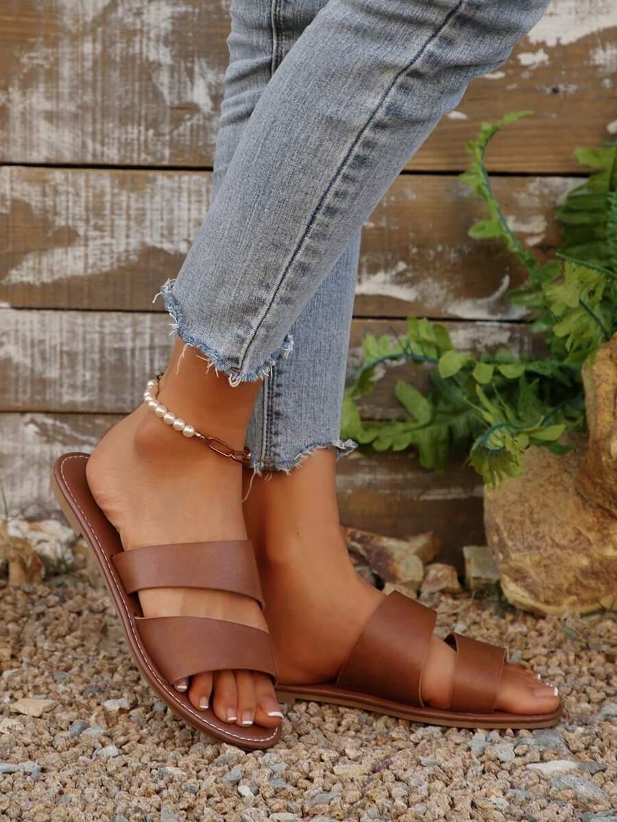 SHEIN BRĄZOWE KLAPKI CASUAL S06__40