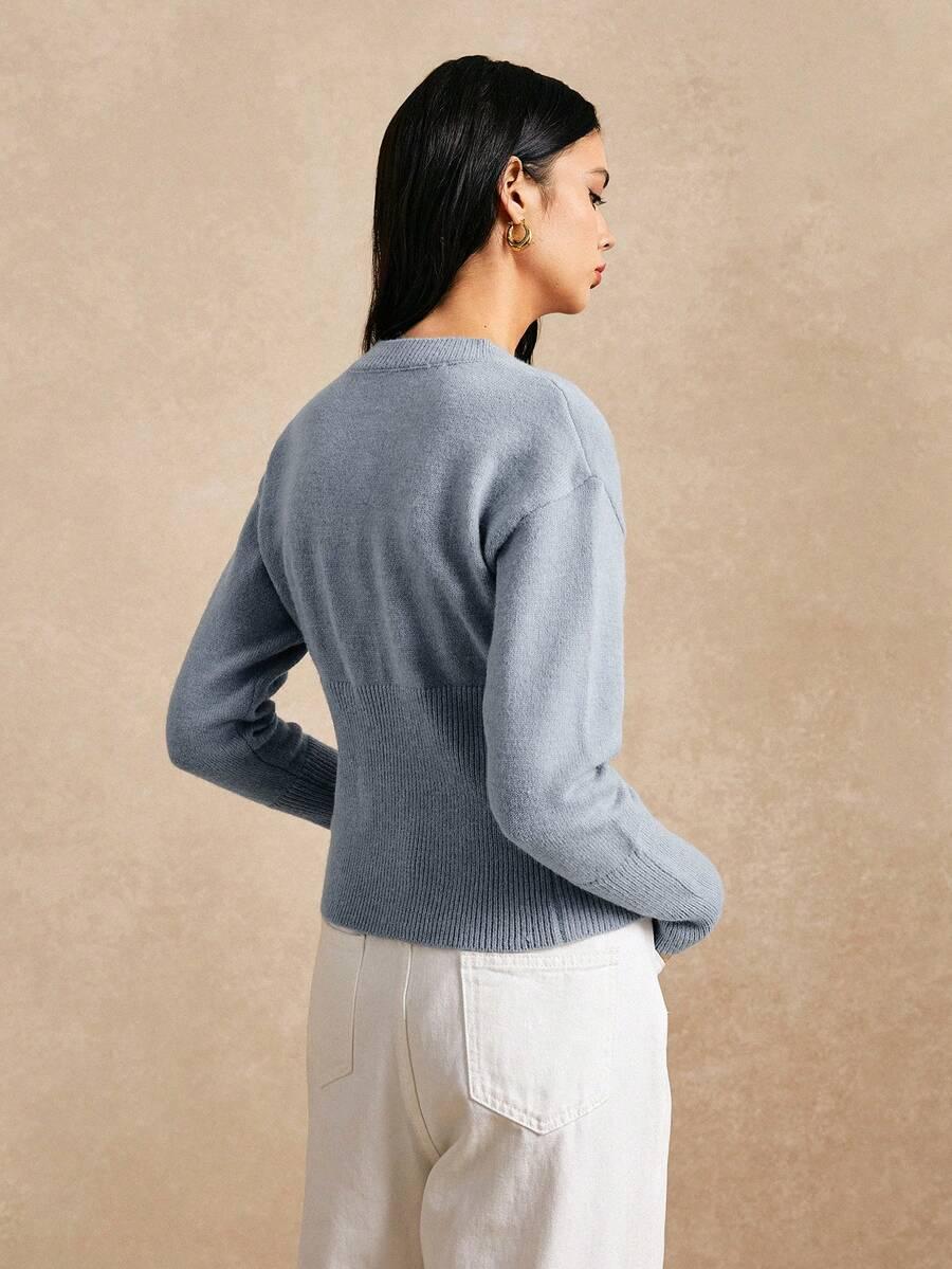 SHEIN NIEBIESKI SWETER ZAPINANY S06__M