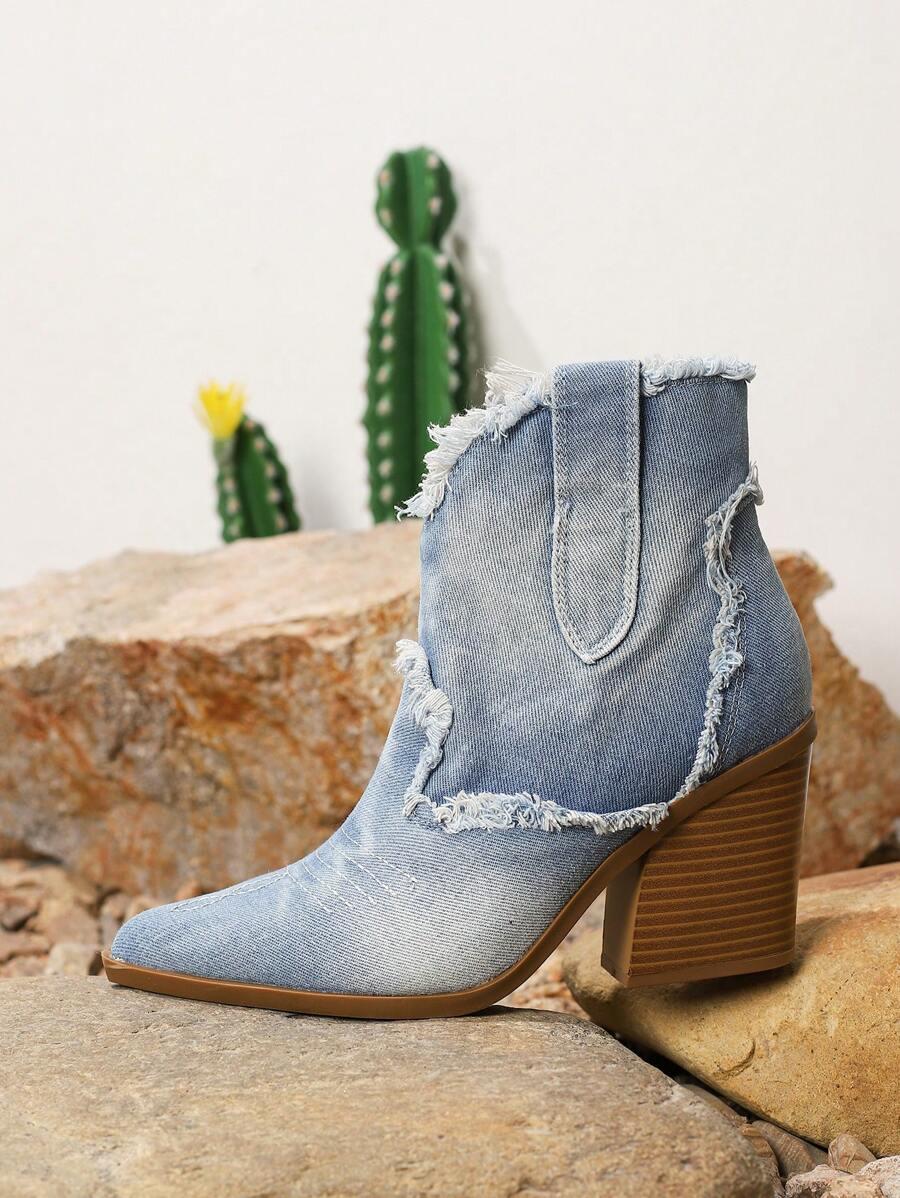HGUIGJ NIEBIESKIE BOTKI NA OBCASIE JEANS W01__40