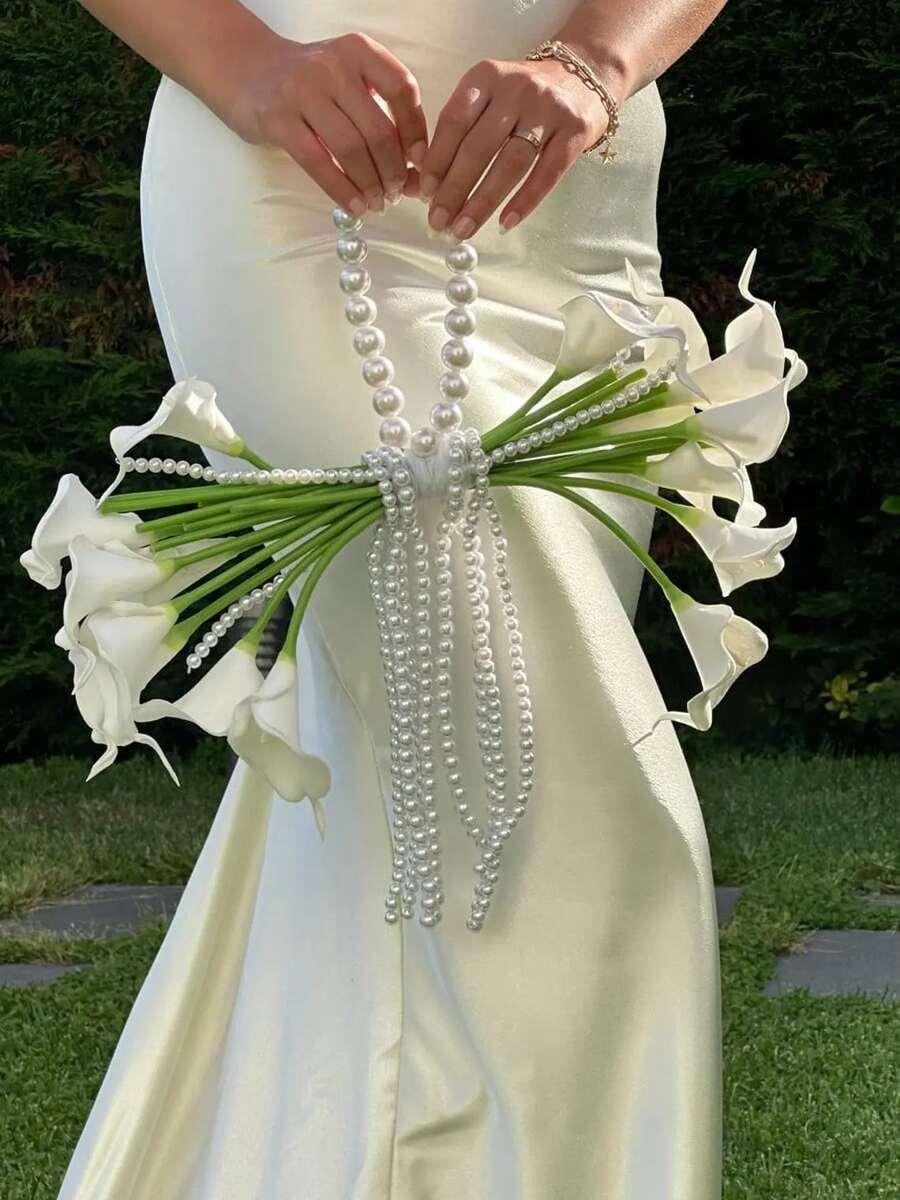 SHEIN SZTUCZNE KWIATY BUKIET ŚLUBNY S07__26X26CM