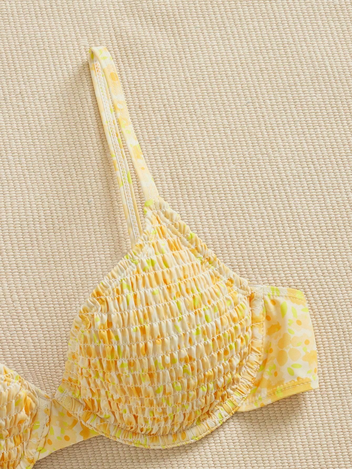 SHEIN ŻÓŁTY DWUCZĘŚCIOWY STRÓJ KĄPIELOWY S09__L