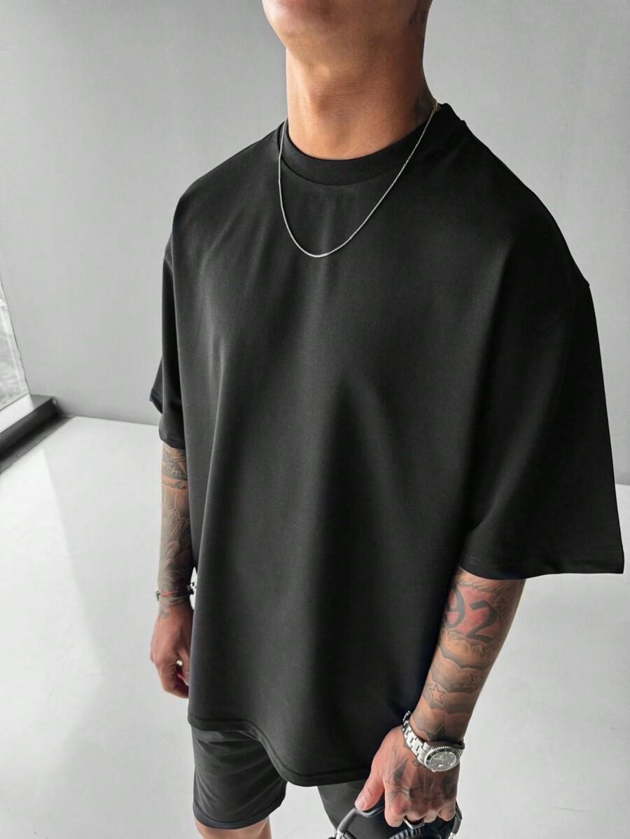 SHEIN KLASYCZNY CZARNY T-SHIRT BASIC S06__XL
