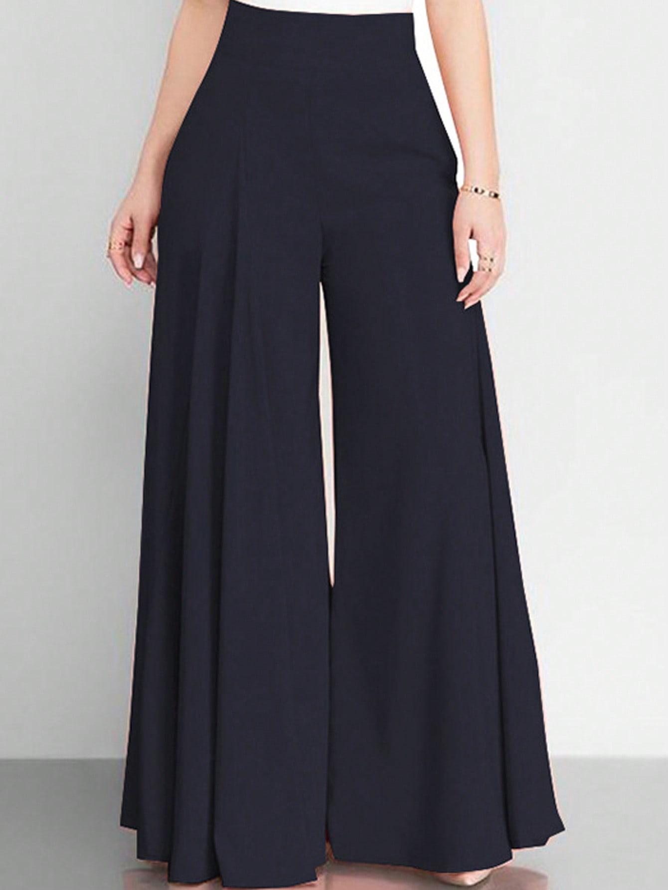 SHEIN CZARNE SPODNIE SZEROKA NOGAWKA S06__L