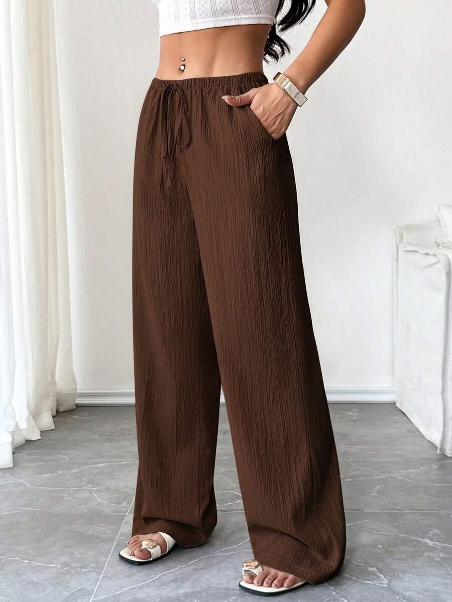 FLIRLA BRĄZOWE SPODNIE CASUAL S06__M