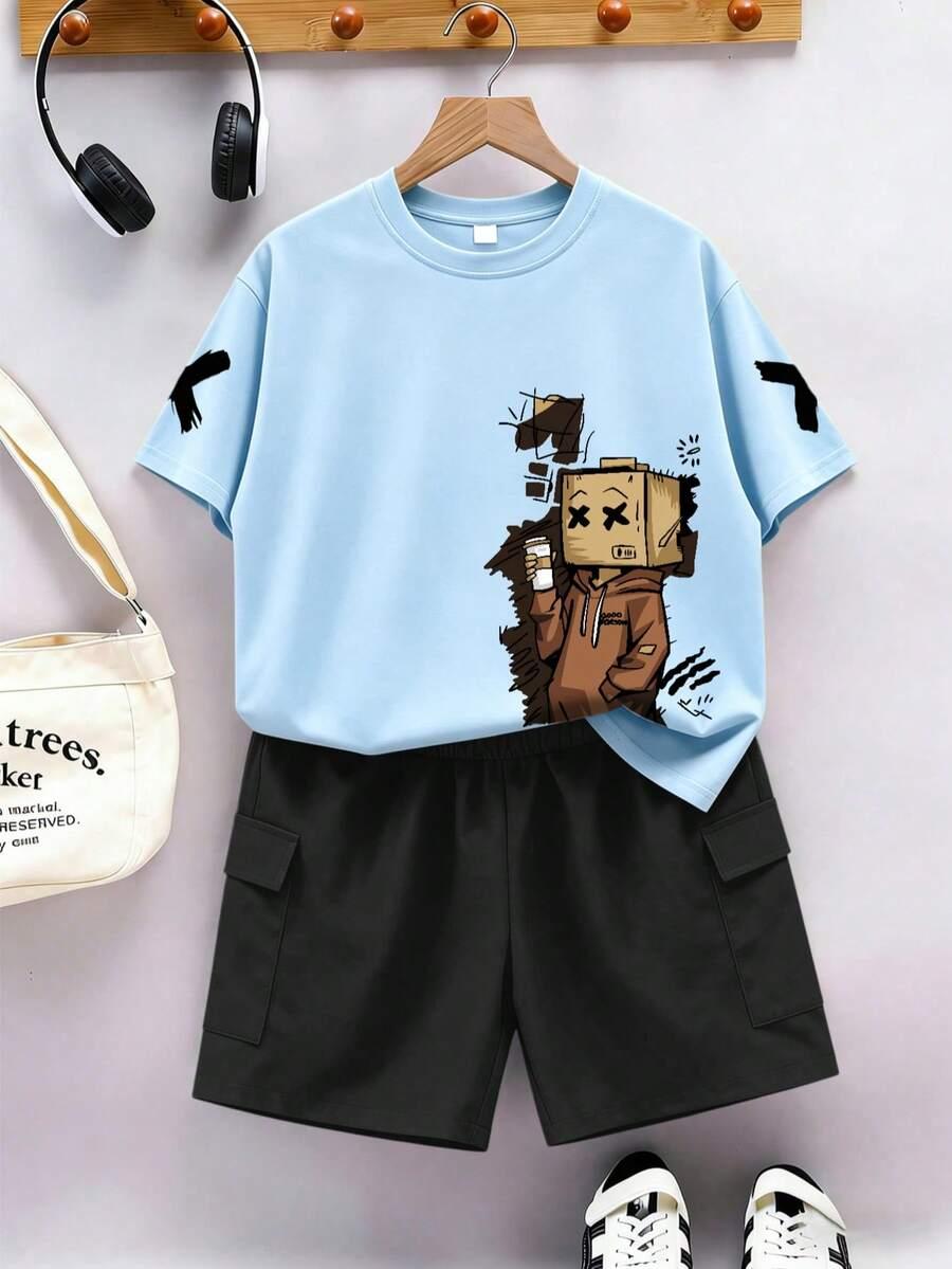 SHEIN T-SHIRT SPODENKI KOMPLET S06__134-140