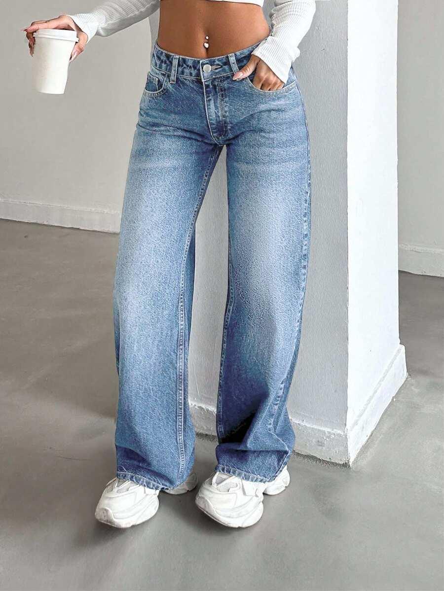 SHEIN NIEBIESKIE SPODNIE JEANS PK01__XS