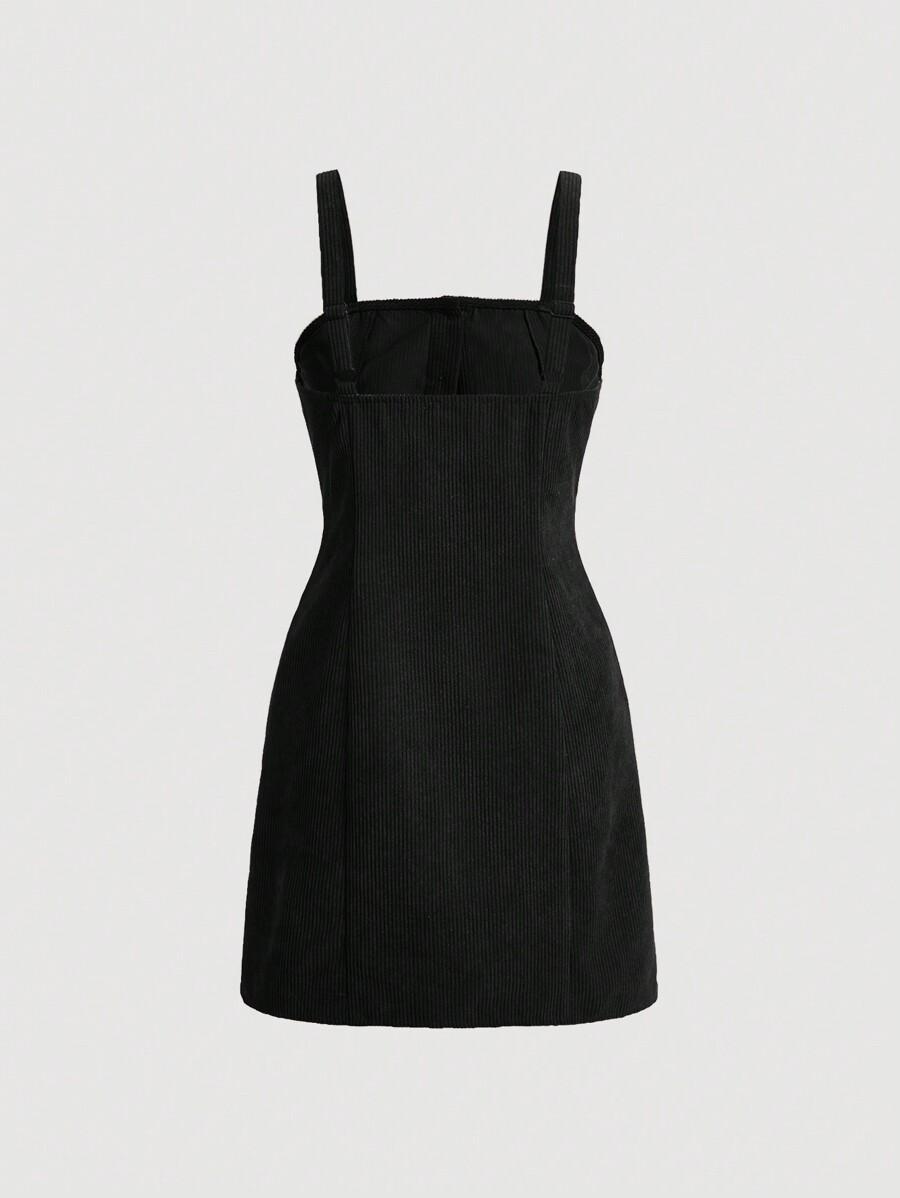 SHEIN CZARNA MINI SUKIENKA GUZIKI S06__M