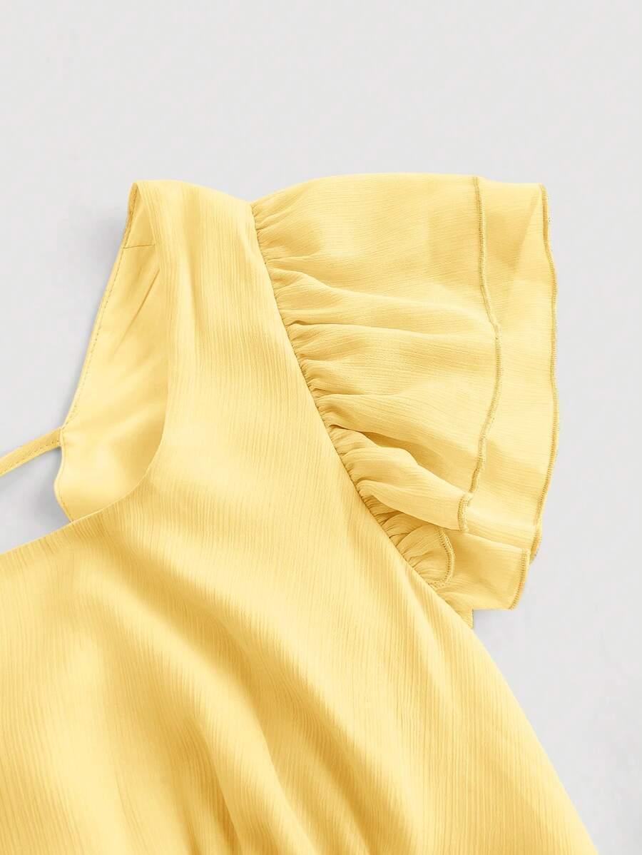 SHEIN ŻÓŁTA SZYFONOWA SUKIENKA S06__50