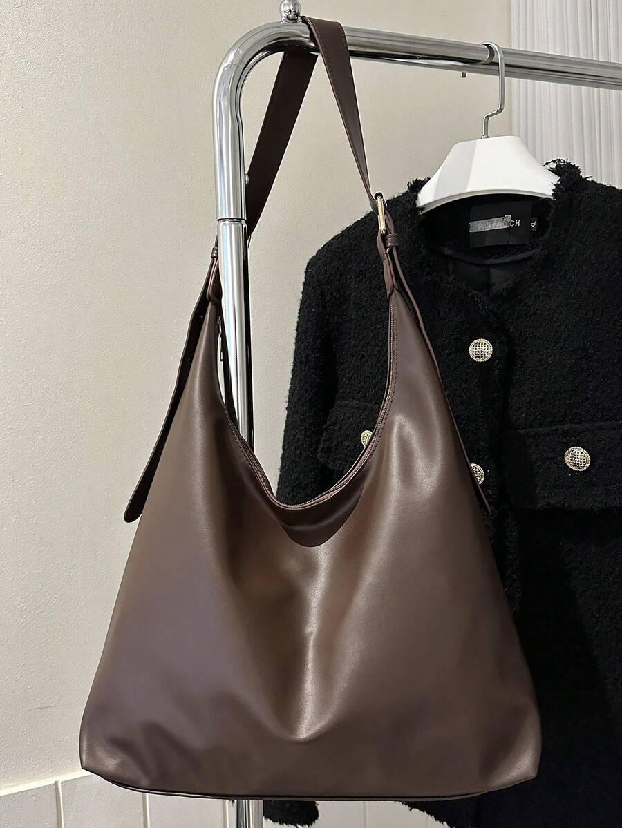 SHEIN BRĄZOWA TOREBKA IMITACJA SKÓRY S07__33X12,5X26