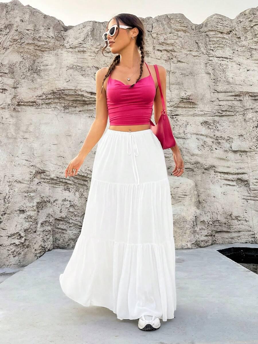 SHEIN BIAŁA MAXI SPÓDNICA S06__L