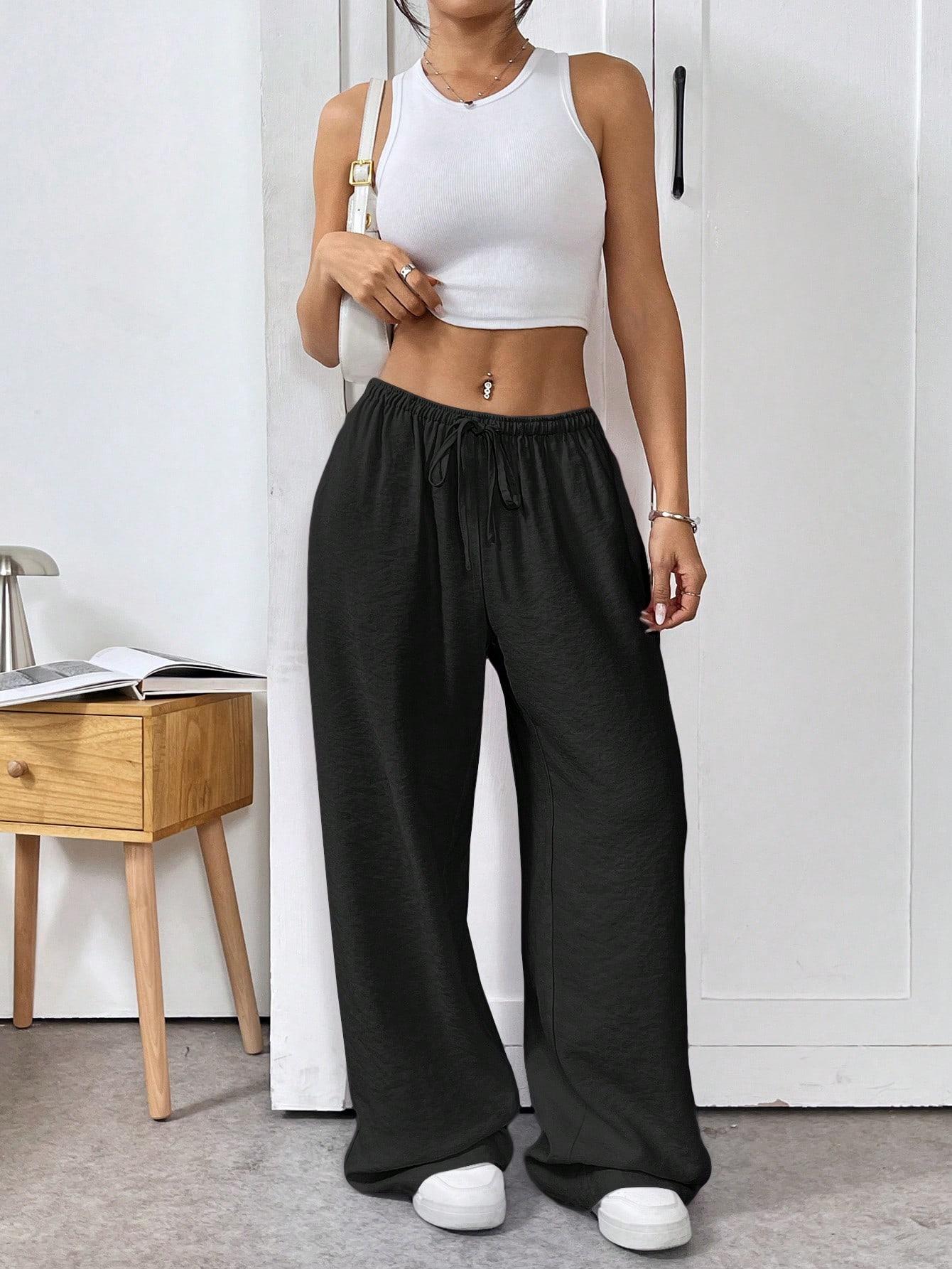 SHEIN CZARNE SPODNIE CASUAL S06__L