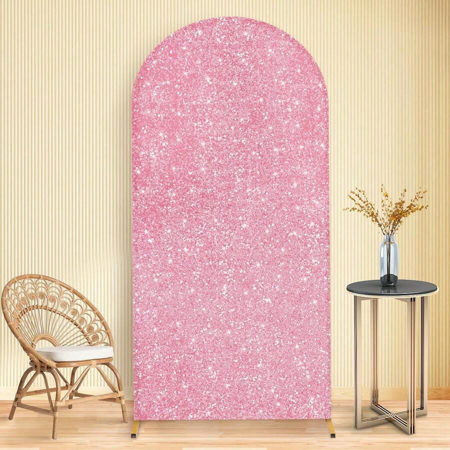 SHEIN RÓŻOWE TŁO DEKORACYJNE CEKINY S07__80X180CM