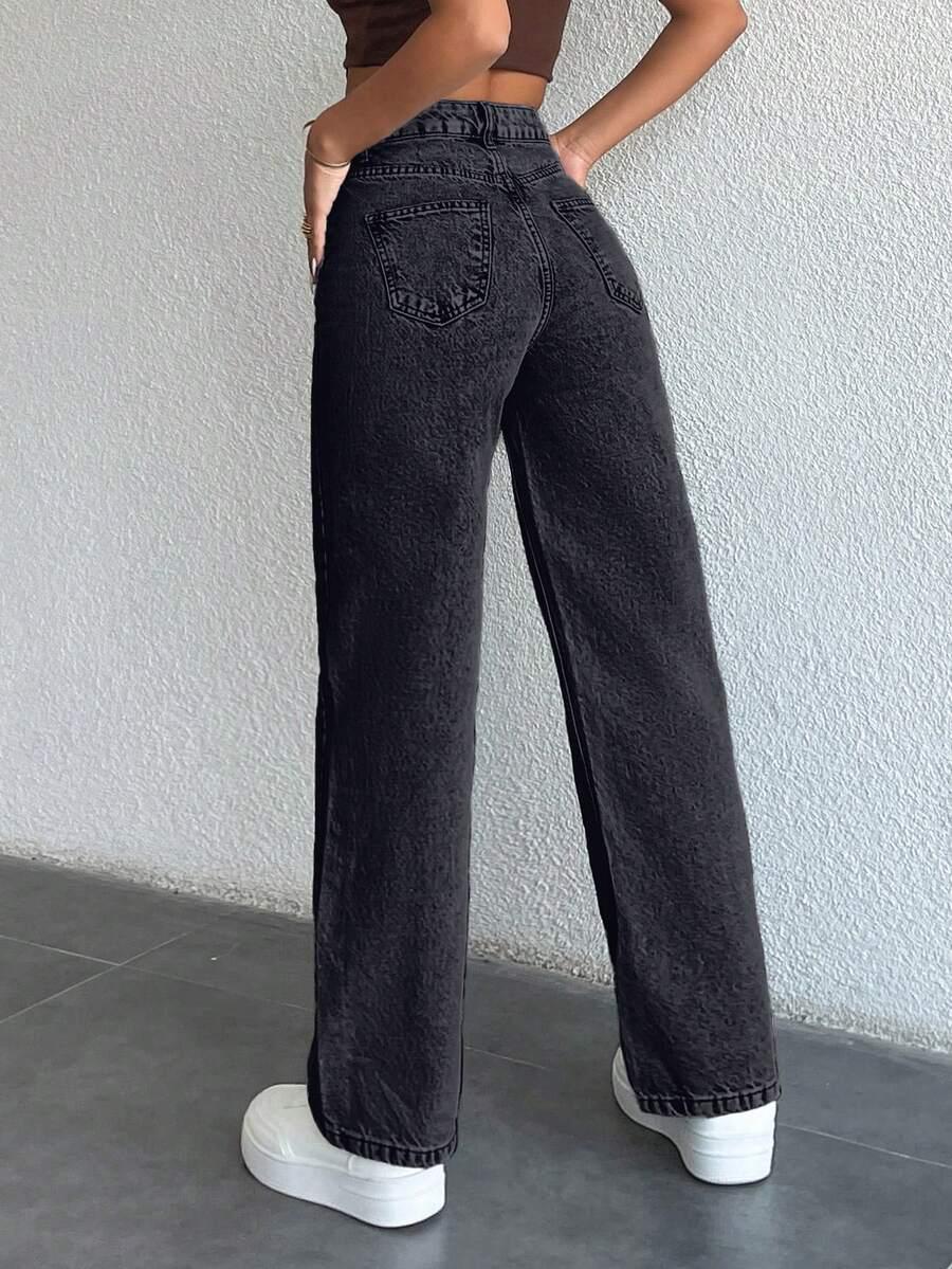 SHEIN CZARNE SPODNIE JEANS