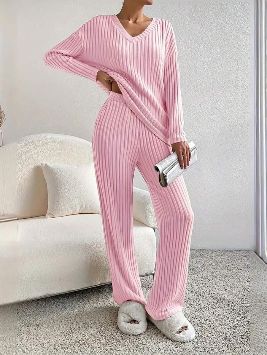 SHEIN RÓŻOWA PIŻAMA KOMPLET BLUZKA SPODNIE S06__XL