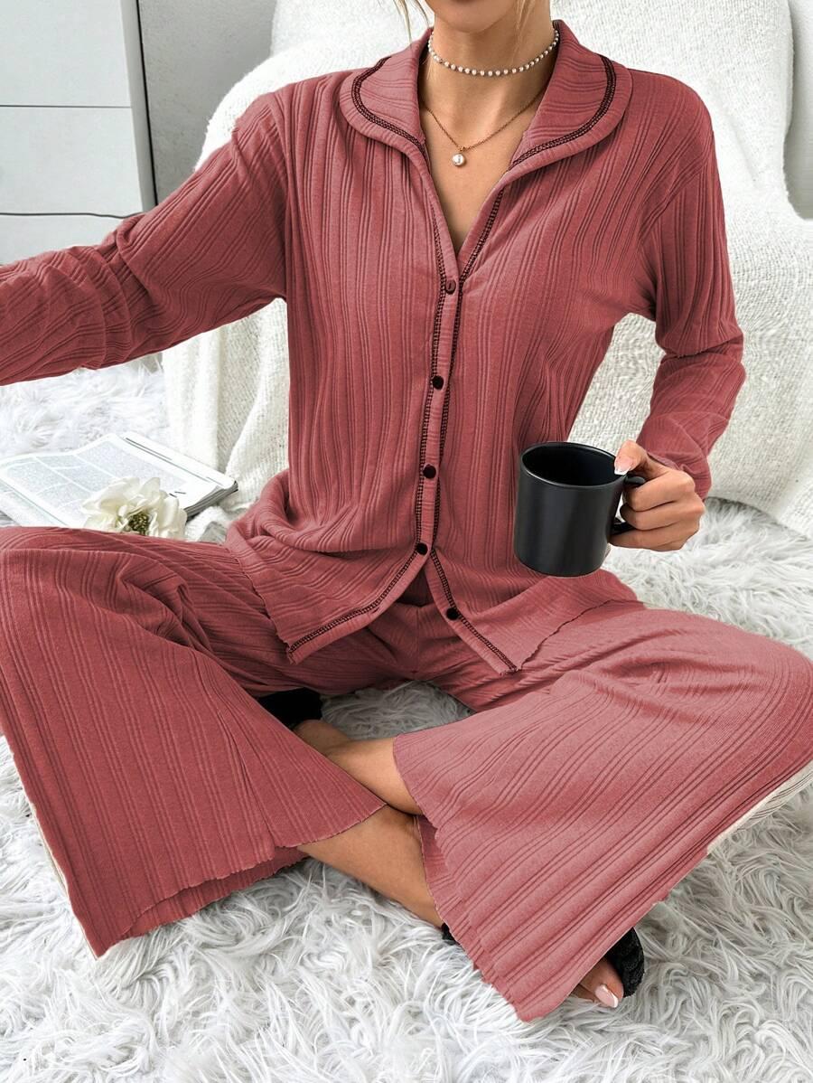SHEIN RÓŻOWA PIŻAMA KOMPLET S06__S